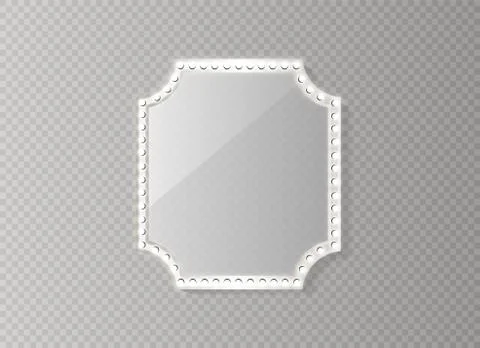 Makeup mirror isolated with gold lights. Vector illustration Stock Illustration