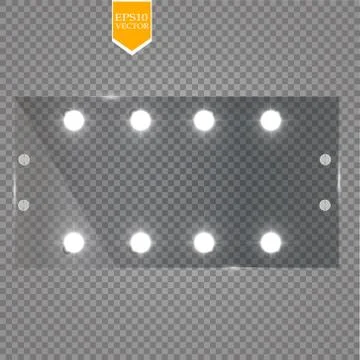 Makeup mirror isolated with lights. Vector illustration Stock Illustration