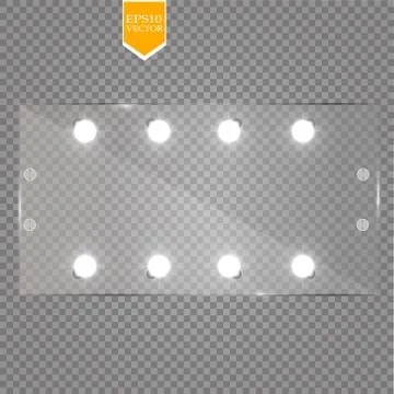 Makeup mirror isolated with lights. Vector illustration Stock Illustration