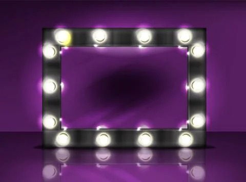 Makeup mirror with lamps vector illustration Stock Illustration