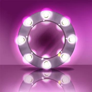 Makeup mirror with lamps vector illustration Stock Illustration