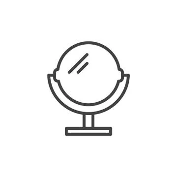 Makeup Mirror line icon, outline vector sign, linear style pictogram Stock Illustration