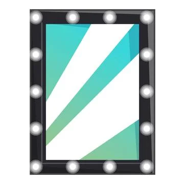 Makeup mirror reflecting green and blue light Stock Illustration