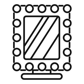 Makeup mirror with round light bulbs for professional visage イラスト素材