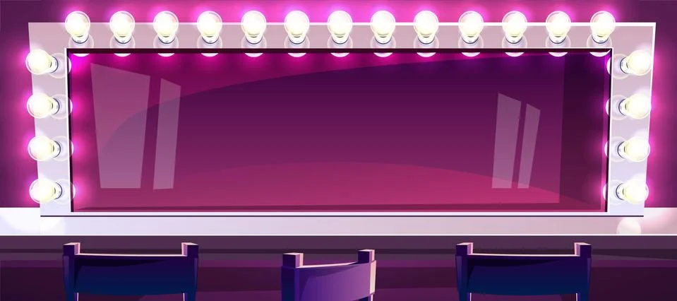 Makeup mirror in studio vector illustration Stock Illustration