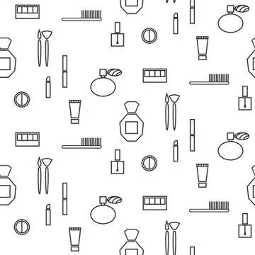 Makeup objects and products seamless pattern Stock Illustration