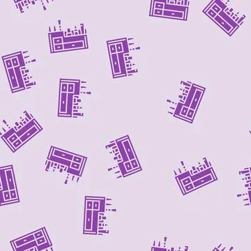 Makeup organiser bathroom interior glyph seamless pattern Stock Illustration