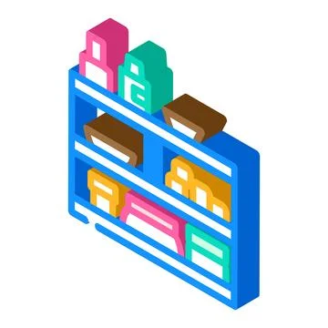 Makeup organiser bathroom interior isometric icon vector illustration Stock Illustration