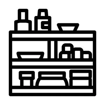 Makeup organiser bathroom interior line icon vector illustration Stock-Illustration