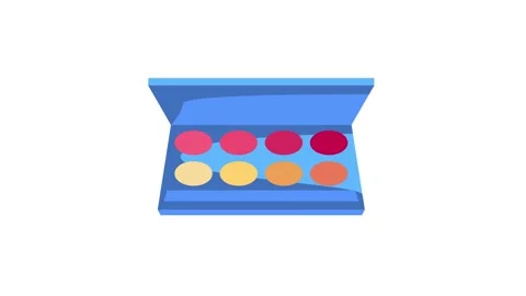 A makeup palette in a blue box, featuring a selection of diverse shades for.. Stock Footage 332343399
