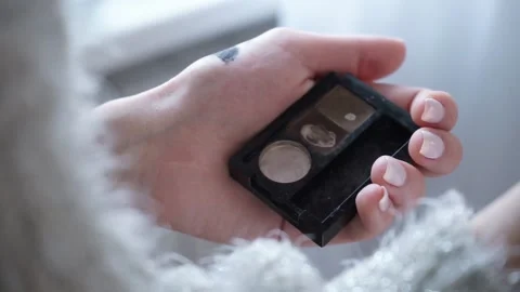 Makeup palette in hand Stock Footage 159897501