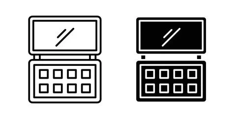 Makeup palette icon in black and white. vector icon pack for websites Stock Illustration