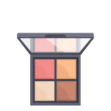 Makeup palette open showing four blush colors for beauty and fashion Illustrazione stock