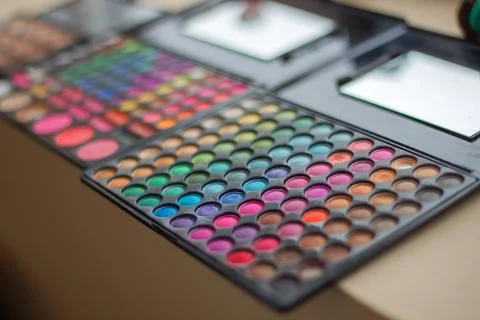 Makeup palette in soft light Stock Photos