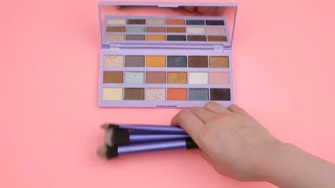 Makeup pallet brushes Stock Footage 280205996