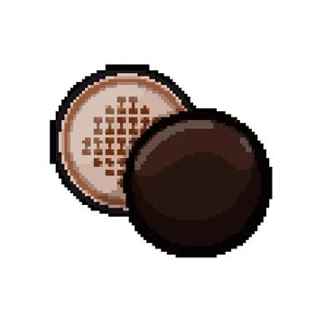 Makeup powder cosmetic pixel art vector illustration Stock Illustration