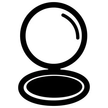 Makeup powder icon on white background. mirror with powder sign. flat style. Stock Illustration