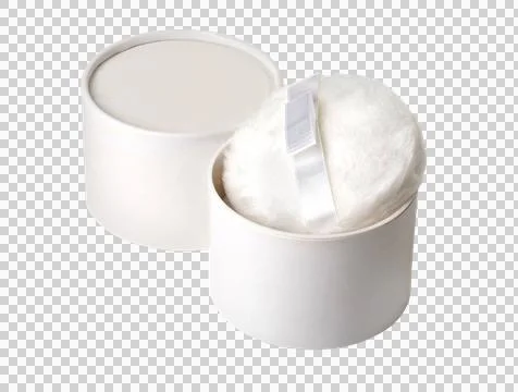 Makeup powder with puff Stock Photos