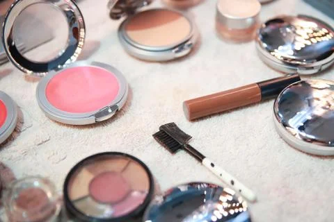 Makeup products set Stock Photos