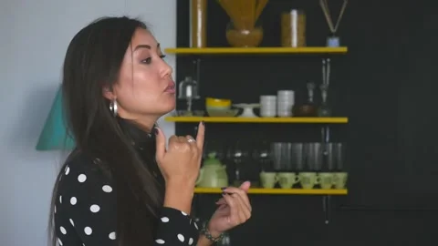 Makeup professional on master class Stock Footage 130408907