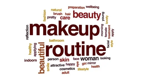 Makeup routine animated word cloud, text... | Stock Video | Pond5