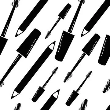 Makeup Seamless Pattern Stock Illustration