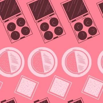 Makeup Seamless Pattern Stock Illustration