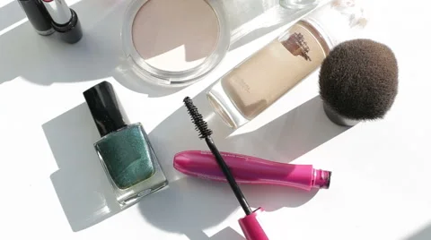 Makeup set, close-up Stock Footage 65758603