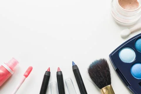 Makeup Set on White Stock Photos