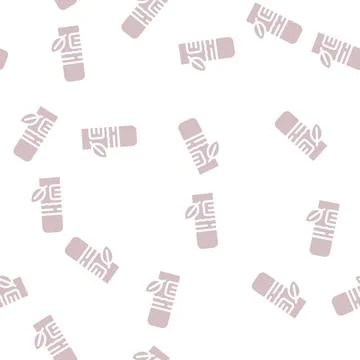 Makeup setting spray glyph vector seamless pattern Illustrazione stock