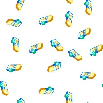 Makeup setting spray isometric icon seamless pattern Stock Illustration