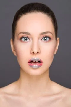 The makeup shock brunette. Stock Photos