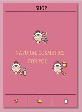 Makeup shop brochure 库存插图