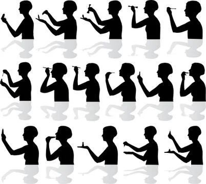 Makeup silhouettes Stock Illustration