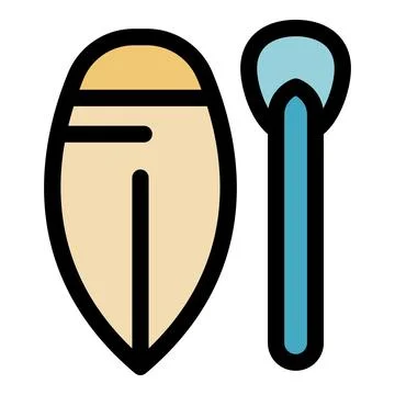 Makeup sponge and powder brush for applying foundation or blush 스톡 일러스트