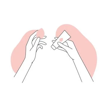 Makeup sponge and primer Stock Illustration