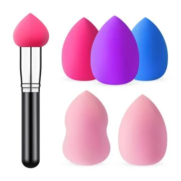 Makeup Sponge, Makeup Tools Set Stock Illustration