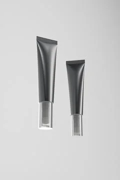 Makeup squeeze tube packaging, cosmetic tube with sponge applicator Stock Illustration