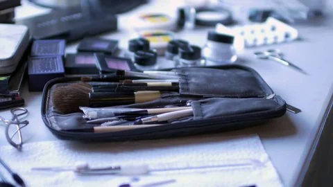 Makeup on Table Stock Footage 79799776