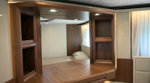 Makeup table in main cabin on luxury yacht Stock Footage 58658686