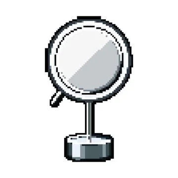 Makeup table mirror pixel art vector illustration Stock Illustration