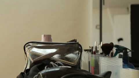 Makeup table in a professional studio Stock Footage 26759477