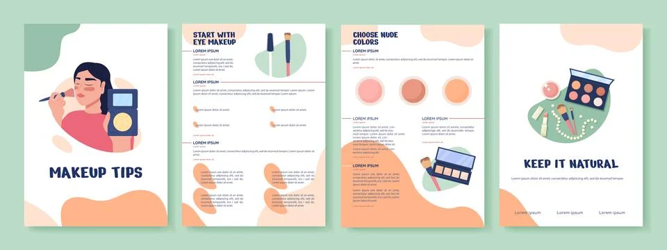 Makeup tips flat vector brochure template Stockillustratie