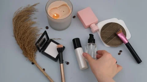 Makeup tools cosmetic Video stock 280240540