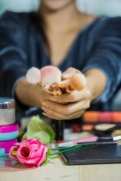 Makeup tools Stock Photos