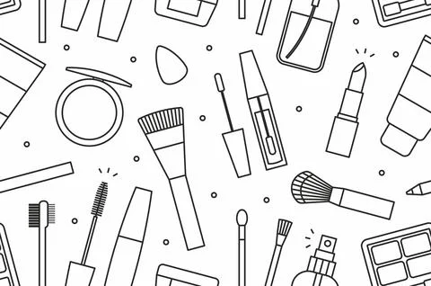 Makeup tools seamless pattern Stock Illustration