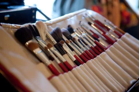 Makeup tools in their holder Stock Photos
