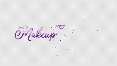 Makeup Tutorial Handwriting Animation Deep Lilac 4K Transparent Background Stock Footage 340828184