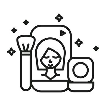 Makeup Tutorial Icon Ideal for Beauty Education and Application Guides Stock Illustration
