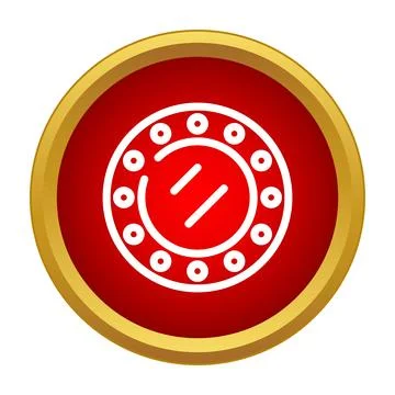 Makeup vanity mirror icon with red circle outline Stock Illustration